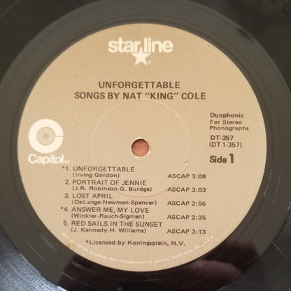 Nat King Cole : Unforgettable (LP, Album, RE)
