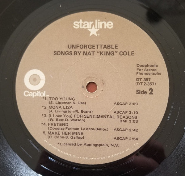 Nat King Cole : Unforgettable (LP, Album, RE)