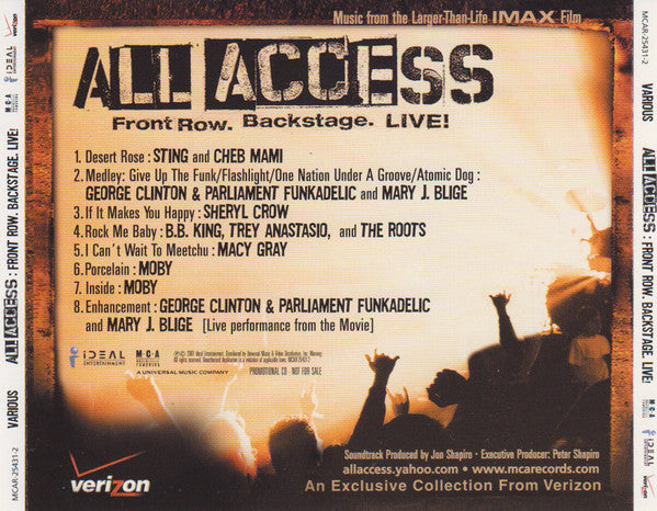 Various : All Access - Front Row. Backstage. Live! (CD, Enh, Promo, Smplr)