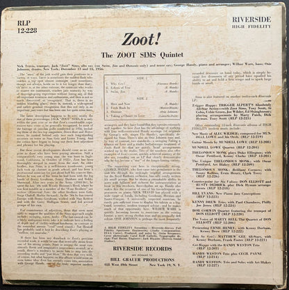 The Zoot Sims Quintet : Zoot! (LP, Album, Mono)