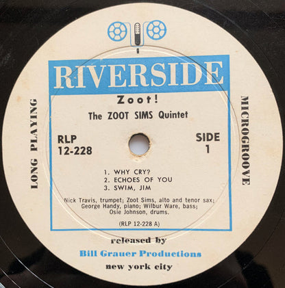 The Zoot Sims Quintet : Zoot! (LP, Album, Mono)