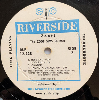 The Zoot Sims Quintet : Zoot! (LP, Album, Mono)
