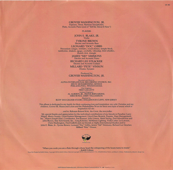 Grover Washington Jr.* : Paradise (LP, Album, Club)