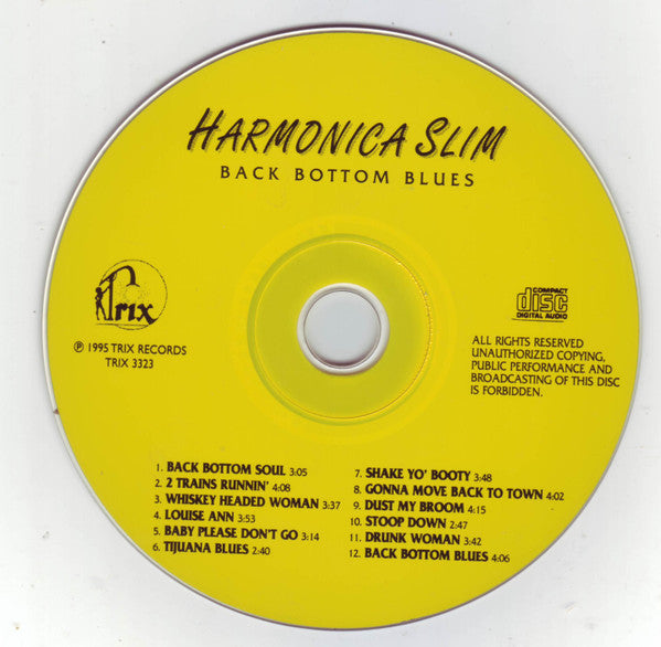 Harmonica Slim (3) : Back Bottom Blues (CD, Album)