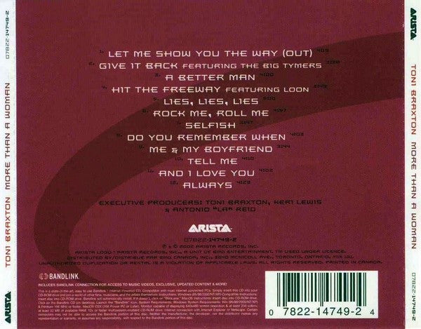 Toni Braxton : More Than A Woman (CD, Album, Enh)