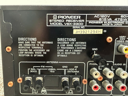 Pioneer VSX-3300 Stereo Receiver * Remote * Manual * Fully Serviced * 80W RMS