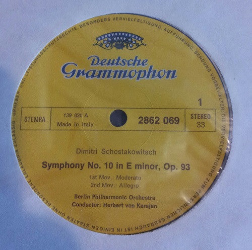 Schostakowitsch* – Berliner Philharmoniker · Herbert von Karajan : Symphony No. 10 (LP)