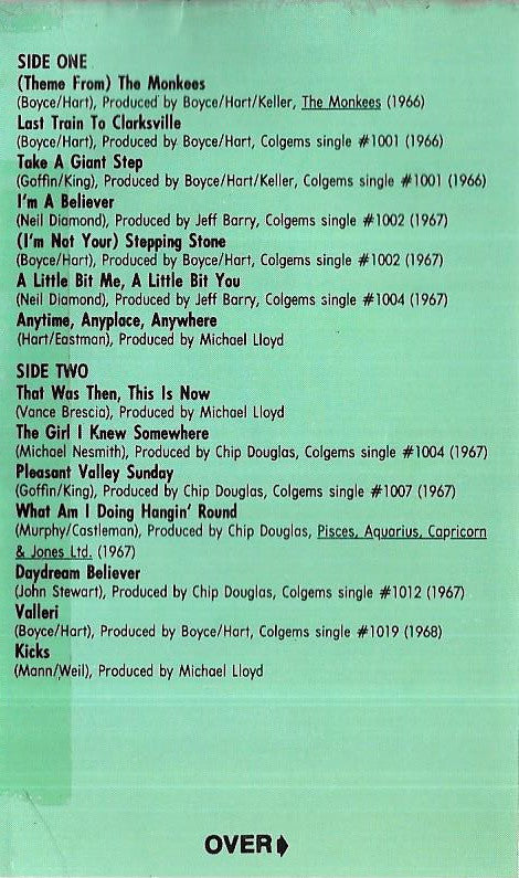 The Monkees : Then & Now... The Best Of The Monkees (Cass, Comp, Club)