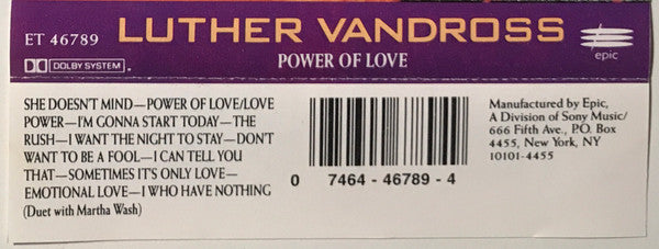 Luther Vandross : Power Of Love (Cass, Album, Dol)