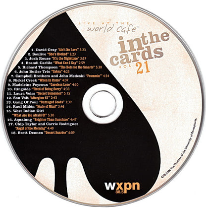 Various : Live At The World Cafe: In The Cards Vol. 21 (CD, Comp)
