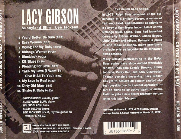 Lacy Gibson : Crying For My Baby (CD, Album)