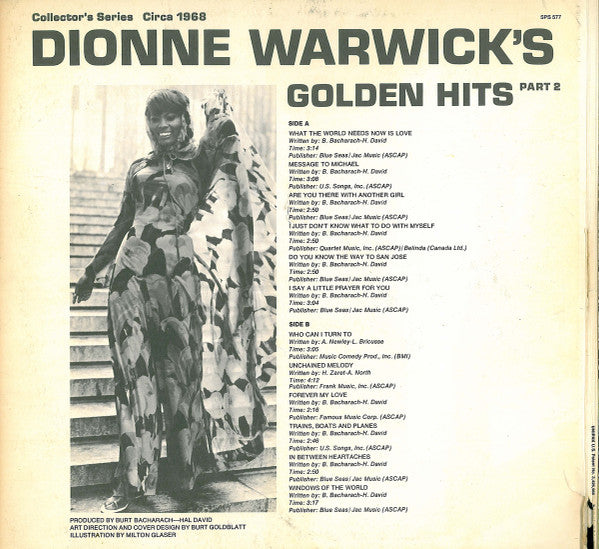 Dionne Warwick : Golden Hits Part 2 (LP, Comp, Kee)
