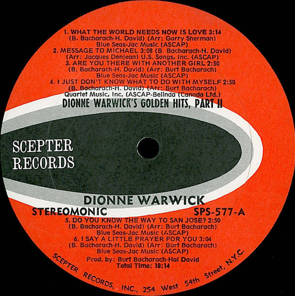 Dionne Warwick : Golden Hits Part 2 (LP, Comp, Kee)