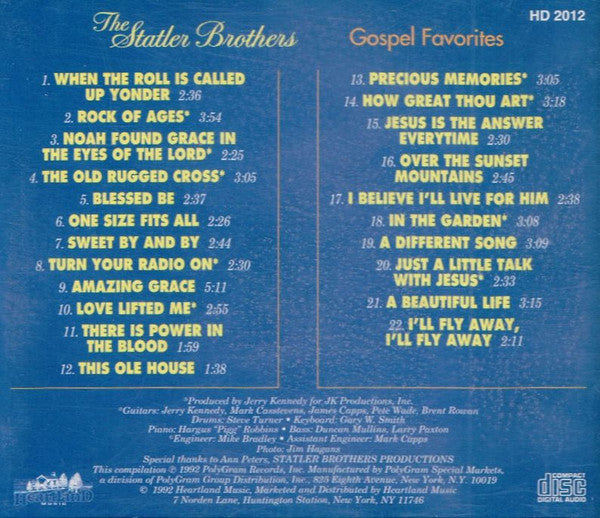 The Statler Brothers : Gospel Favorites (CD, Album, RE)
