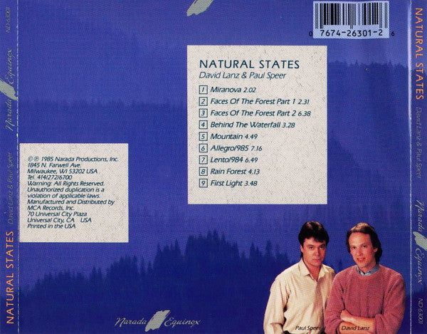 David Lanz & Paul Speer : Natural States (CD, Album, RE, Tec)