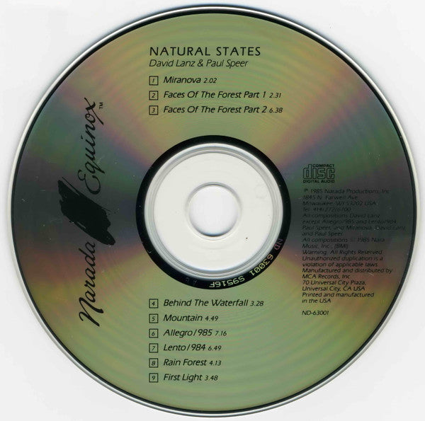 Buy David Lanz & Paul Speer : Natural States (CD, Album, RE, Tec