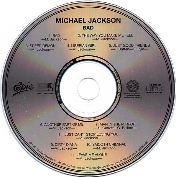 Michael Jackson : Bad (CD, Album, RE)