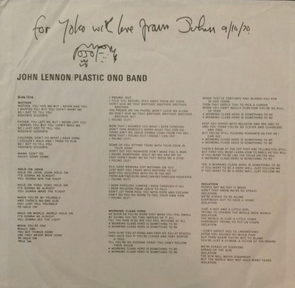 John Lennon / Plastic Ono Band* : John Lennon / Plastic Ono Band (LP, Album, Scr)