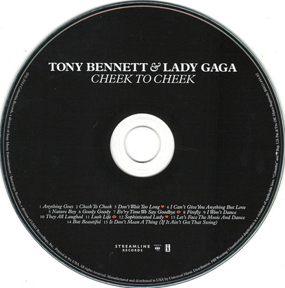 Tony Bennett & Lady Gaga : Cheek To Cheek (CD, Album, Dlx)