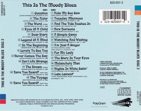 The Moody Blues : This Is The Moody Blues (2xCD, Comp, RE)