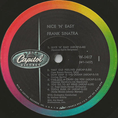 Frank Sinatra : Nice 'N' Easy (LP, Album, Mono, Scr)
