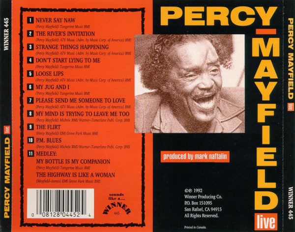 Percy Mayfield :  Percy Mayfield Live (CD, Album)