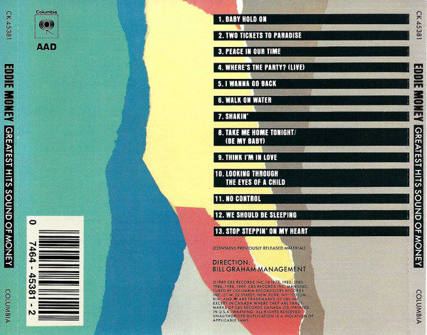 Eddie Money : Greatest Hits Sound Of Money (CD, Comp)