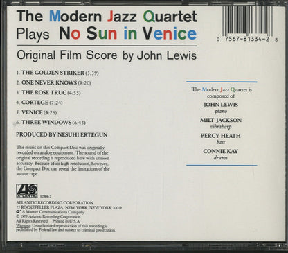 The Modern Jazz Quartet : No Sun In Venice (CD, Album, RE)