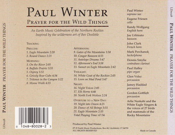 Paul Winter (2) : Prayer For The Wild Things (CD, Album)