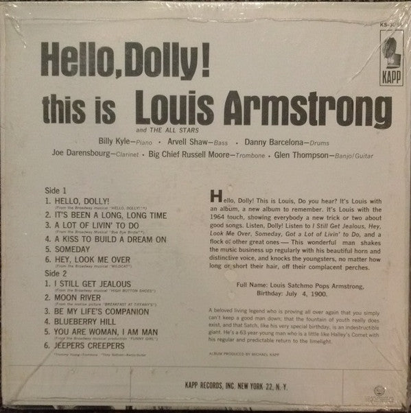 Louis Armstrong : Hello, Dolly! (LP, Album, All)