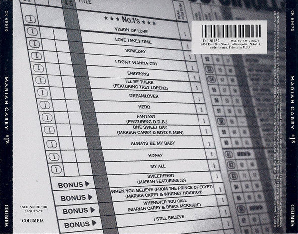 Mariah Carey : #1's (CD, Comp, Club)