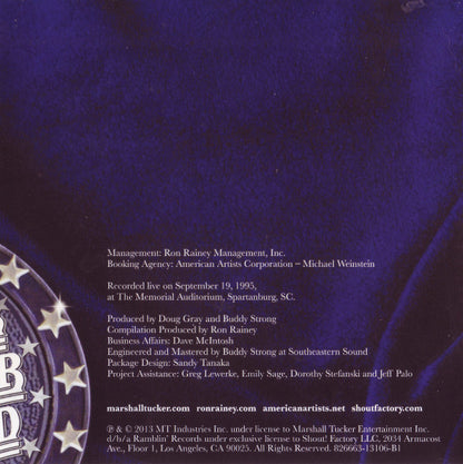 The Marshall Tucker Band : Live! From Spartanburg, South Carolina - The South Carolina Music Hall Of Fame Concert (CD)
