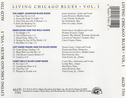 The Jimmy Johnson Blues Band / Eddie Shaw And The Wolf Gang / Left Hand Frank And His Blues Band / Carey Bell's Blues Harp Band : Living Chicago Blues - Volume 1 (CD, Comp, RE)