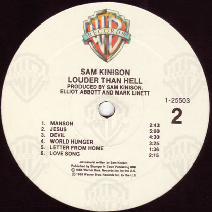 Sam Kinison : Louder Than Hell (LP, Album)