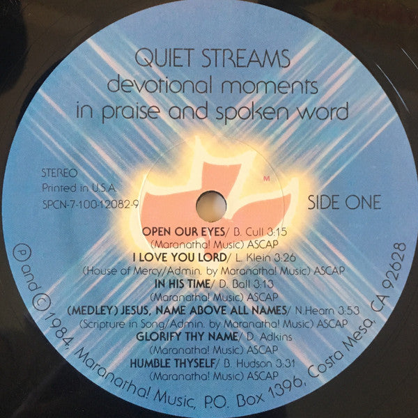 Various : Quiet Streams:  Devotional Moments In Praise And Spoken Word (LP, Album)