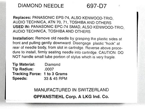 0697-D7  Pfanstiehl * Audio Technica ATN-70B Stylus