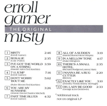 Erroll Garner : The Original Misty (CD, Comp)
