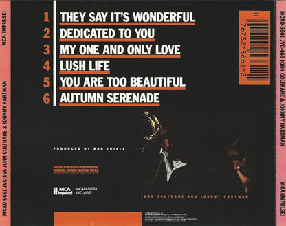 John Coltrane & Johnny Hartman : John Coltrane & Johnny Hartman (CD, Album, RE, RM)