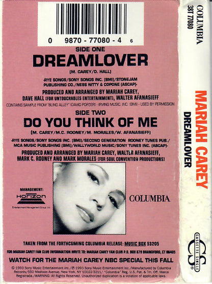 Mariah Carey : Dreamlover (Cass, Single)