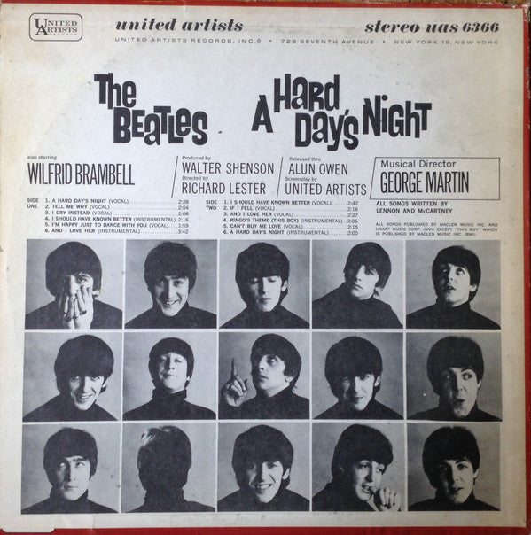 The Beatles : A Hard Day's Night (Original Motion Picture Sound Track) (LP, Album, RE)