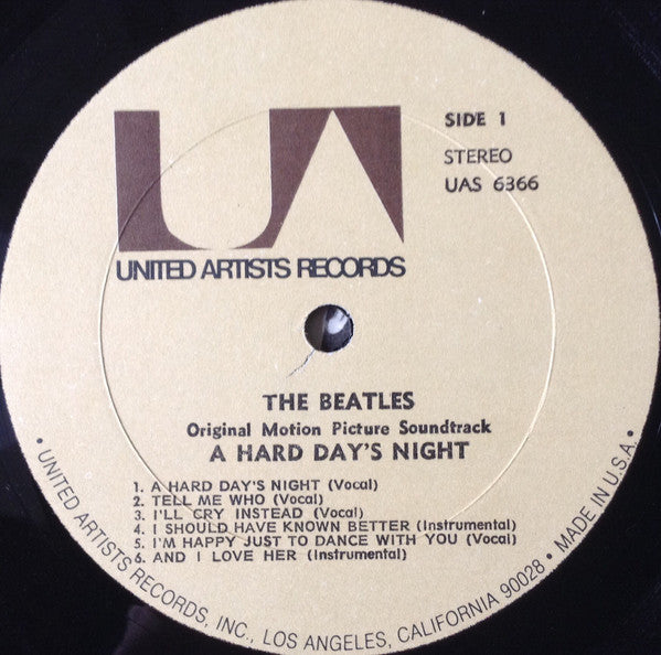 The Beatles : A Hard Day's Night (Original Motion Picture Sound Track) (LP, Album, RE)