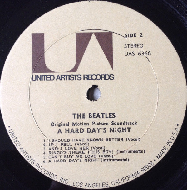 The Beatles : A Hard Day's Night (Original Motion Picture Sound Track) (LP, Album, RE)