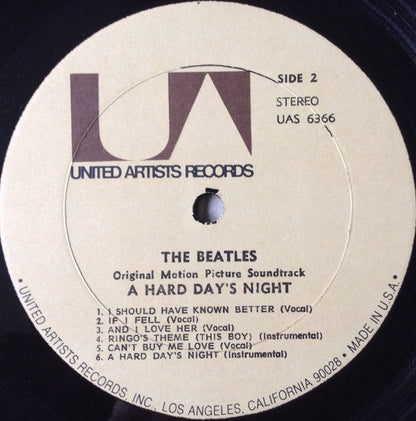 The Beatles : A Hard Day's Night (Original Motion Picture Sound Track) (LP, Album, RE)