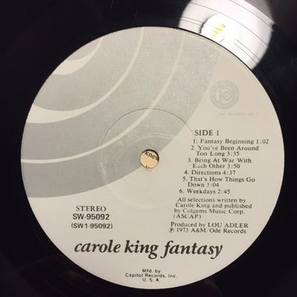 Carole King : Fantasy (LP, Album, Club)