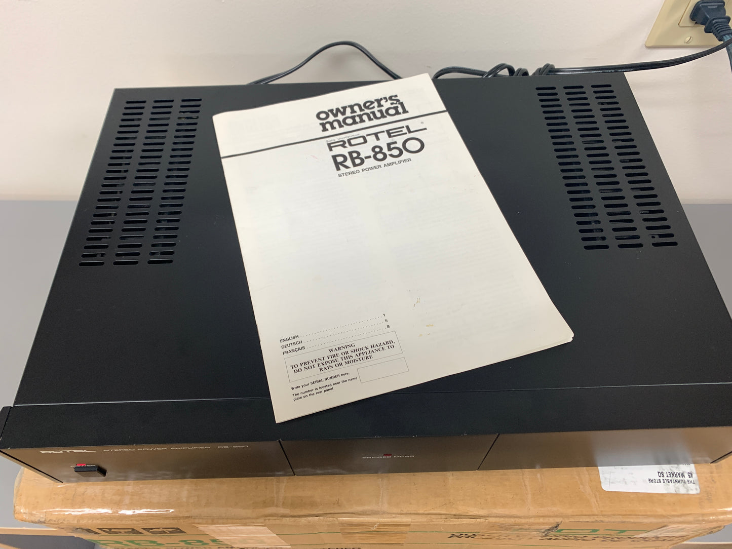 Rotel RB-850 Power Amplifier * 50W RMS Mono Bridgeable * Box * Manual