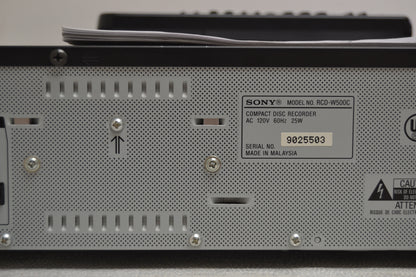 Sony RCD-W500C Cd Changer and Cd Recorder * Remote * Fully Serviced * New Belts * Manual