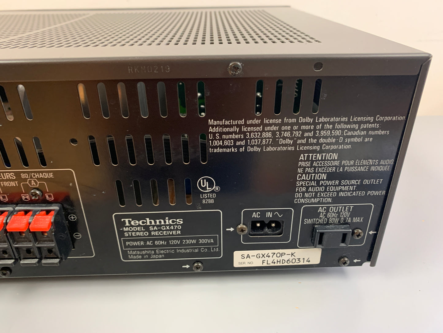 Technics SA-GX470 Stereo Receiver