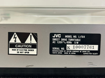 JVC L-FX4 Fully Automatic Direct Drive Turntable * Box * Manual * AT Cartridge