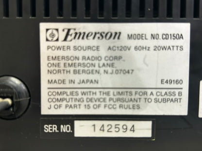 Emerson CD-150A Single CD Player *  1st Generation * Fully Serviced * New Belts