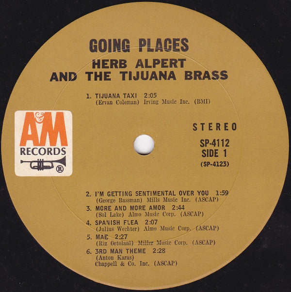 Herb Alpert & The Tijuana Brass : !!Going Places!! (LP, Album, Pit)